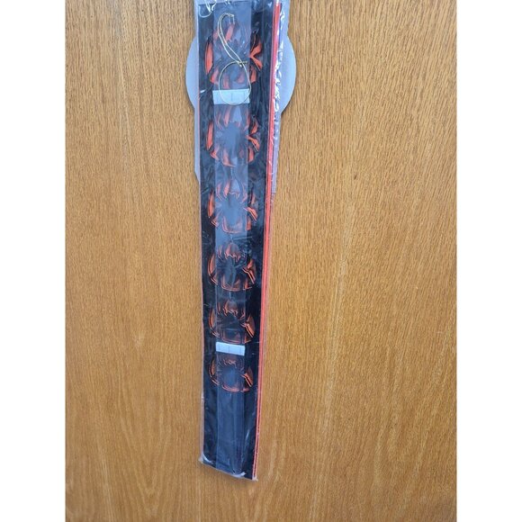 Jumbo 4 Ft Hanging Halloween Display Fan With Black & Orange Spider Pattern Deco - Picture 5 of 5